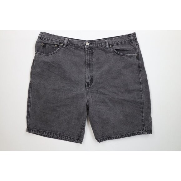 Vintage 90s Streetwear Mens 42 Faded Above Knee Denim Jean Shorts Jorts Black - Picture 1 of 13